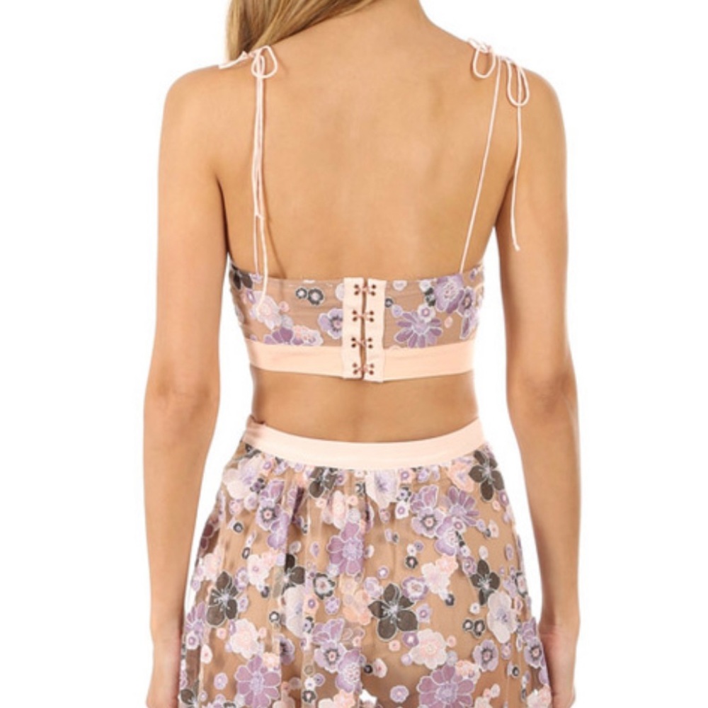 For Love and Lemons Posy Embroidery Crop Top Large NEW NWT - Picture 4 of 6
